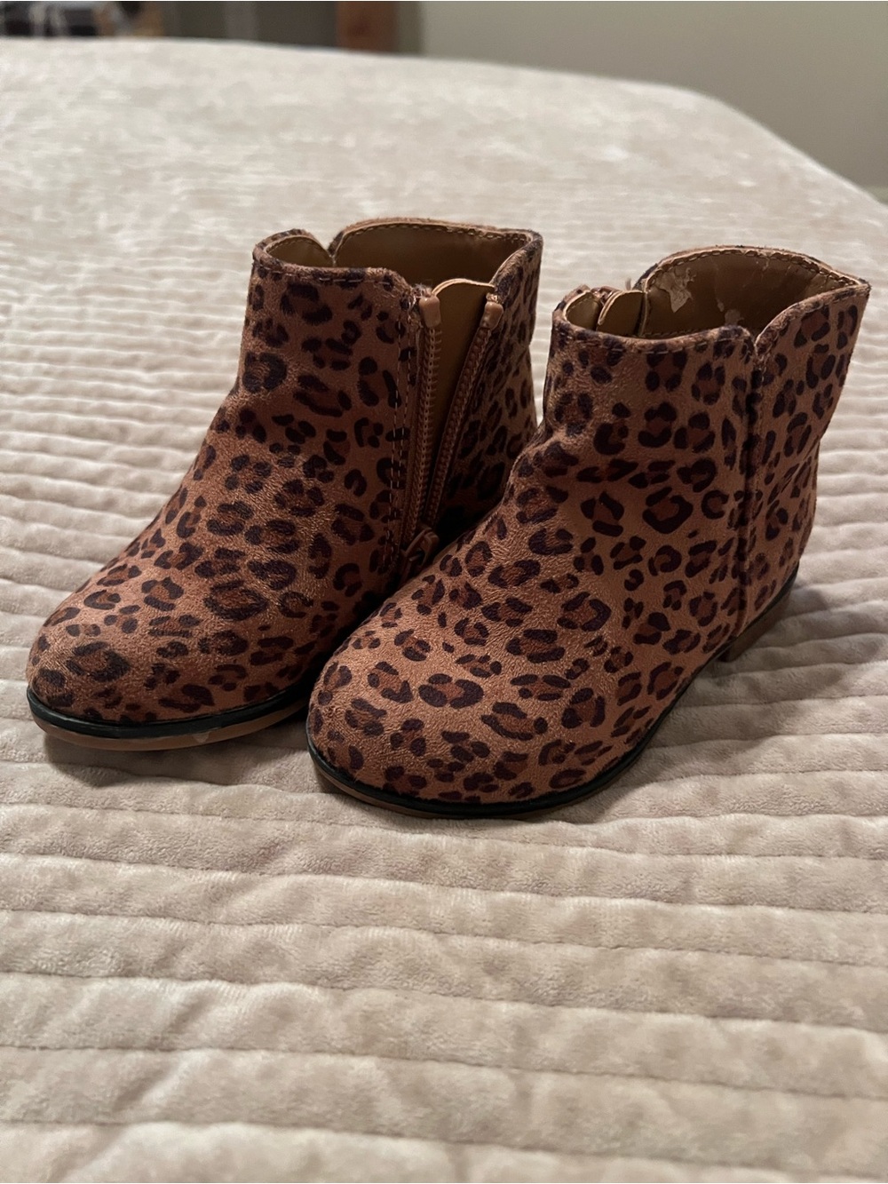 Cat & Jack Leopard Print Ankle Boots - Brown/Tan